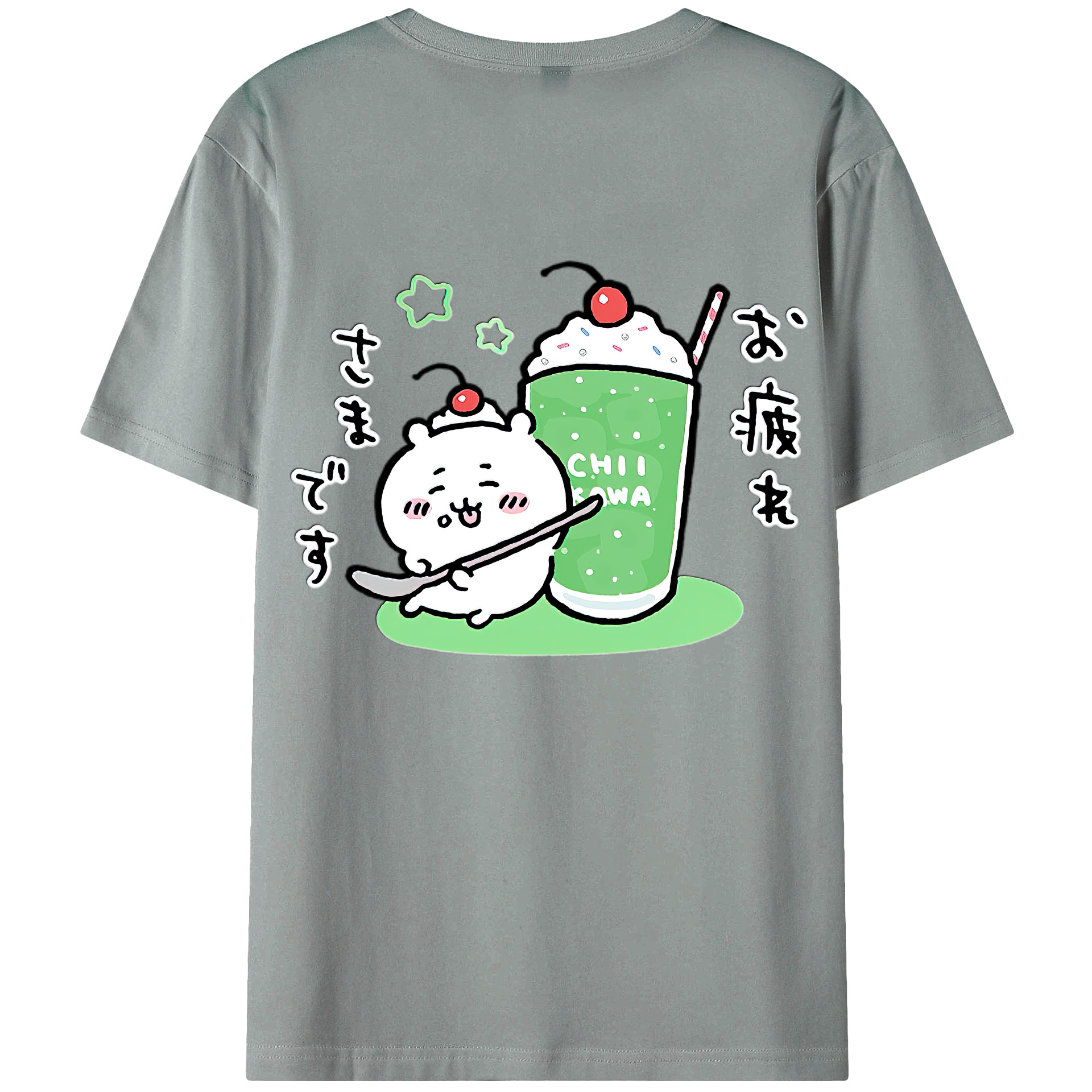 （画像用） ちいかわ ちいかわ Chii-kawa chiikawa 綿100％ メンズ半袖Tシャツ（バックプリント） 通気性